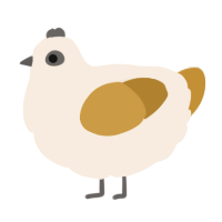 A cream and gold chicken