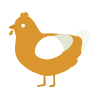 A orange and white chicken