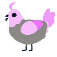 A ash and lavender chicken with a head pattern