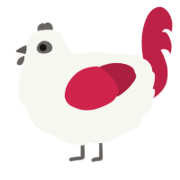 A white and crimson chicken
