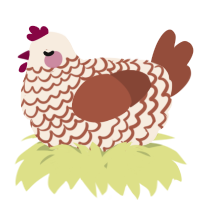 A cream and russet chicken with a lace pattern