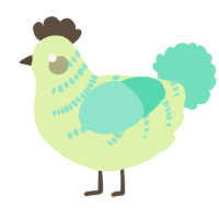 A apple and mint chicken with a half-bar pattern