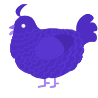 A indigo chicken with a lace pattern