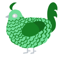 A spring and leaf chicken with a lace pattern