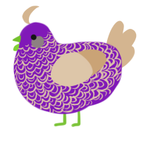 A violet and beige chicken with a double-lace pattern
