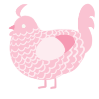 A rose chicken with a lace pattern