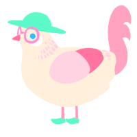 A cream and rose chicken with a neck-band pattern