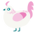 丽樱, a white and pink chicken with a neck-speckle pattern