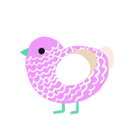 sparkle, a lavender and cream chicken with a lace pattern