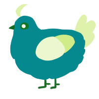 A teal and apple chicken