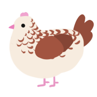 A cream and russet chicken with a half-lace pattern