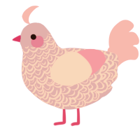 A blurple and orchid chicken with a double-lace pattern