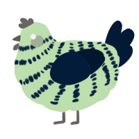 A gluppy and tumblr chicken with a bar pattern