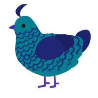 A sea and navy chicken with a lace pattern