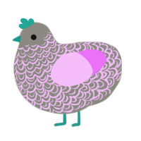 A ash and lavender chicken with a double-lace pattern