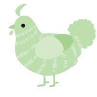 A gluppy chicken with a bar pattern