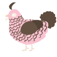 A rose and bark chicken with a lace pattern