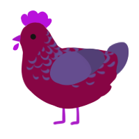 A maroon and overcast chicken with a half-lace pattern