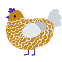 (unnamed), a ochre and mist chicken with a lace pattern