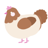 A cream and brown chicken with a head pattern