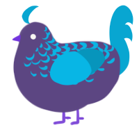 A overcast and cerulean chicken with a half-lace pattern