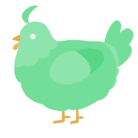 A spring chicken with a head pattern