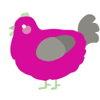 A fuchsia and ash chicken