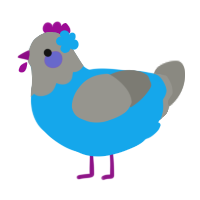 A sky and ash chicken with a head pattern