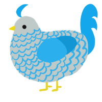 A silver and sky chicken with a lace pattern