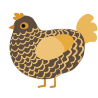 A bark and honey chicken with a lace pattern