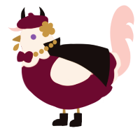 A maroon and rose chicken with a head pattern