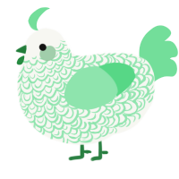 A white and spring chicken with a double-lace pattern