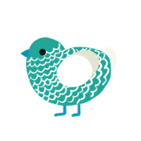 (unnamed), a turquoise and white chicken with a lace pattern