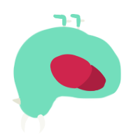A mint and crimson chicken