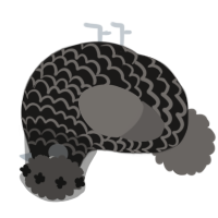 A sable and grey chicken with a lace pattern