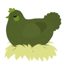 A olive chicken with a double-lace pattern