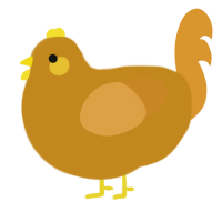 A ochre and orange chicken