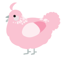 A rose chicken with a neck-speckle pattern