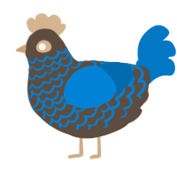 A bark and sapphire chicken with a lace pattern