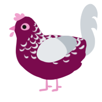 A wine and mist chicken with a half-lace pattern