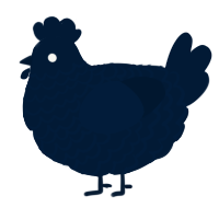 A tumblr chicken with a lace pattern