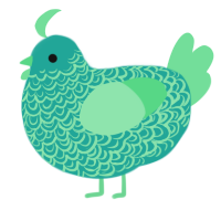 A turquoise and spring chicken with a double-lace pattern
