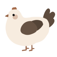 A cream and bark chicken