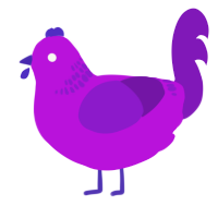 A amethyst and violet chicken with a neck-band pattern
