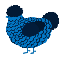 A sapphire and tumblr chicken with a lace pattern