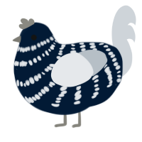 A tumblr and mist chicken with a bar pattern