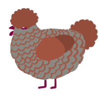 A ash and russet chicken with a lace pattern