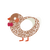 A brown and white chicken with a double-lace pattern