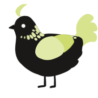 A sable and lemon chicken with a neck-speckle pattern