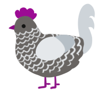 A grey and mist chicken with a lace pattern